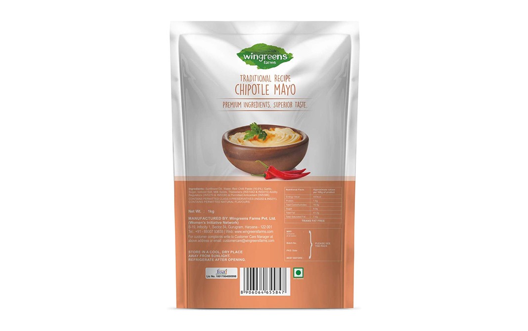 Wingreens Farms Traditional Recipe Chipotle Mayo   Pack  1 kilogram